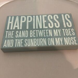 Happiness is Sand Between My Toes Wood 16 x 9 Inch Wall Plaque Decor